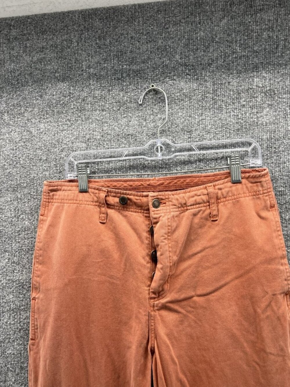 Free People Pants Men 30 Orange Chino Cotton Flat Front Relaxed Straight - Picture 5 of 11